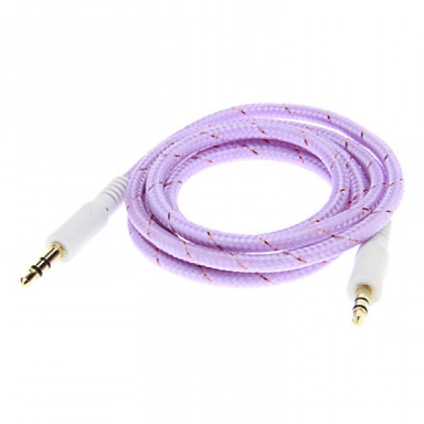 Weave Line Audio Jack Connection Cable(Purple 1.0m...