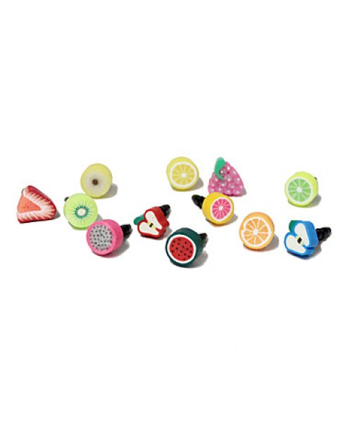 Fruit 3.5 MM Polymer Clay Anti-dust Earphone Jack ...